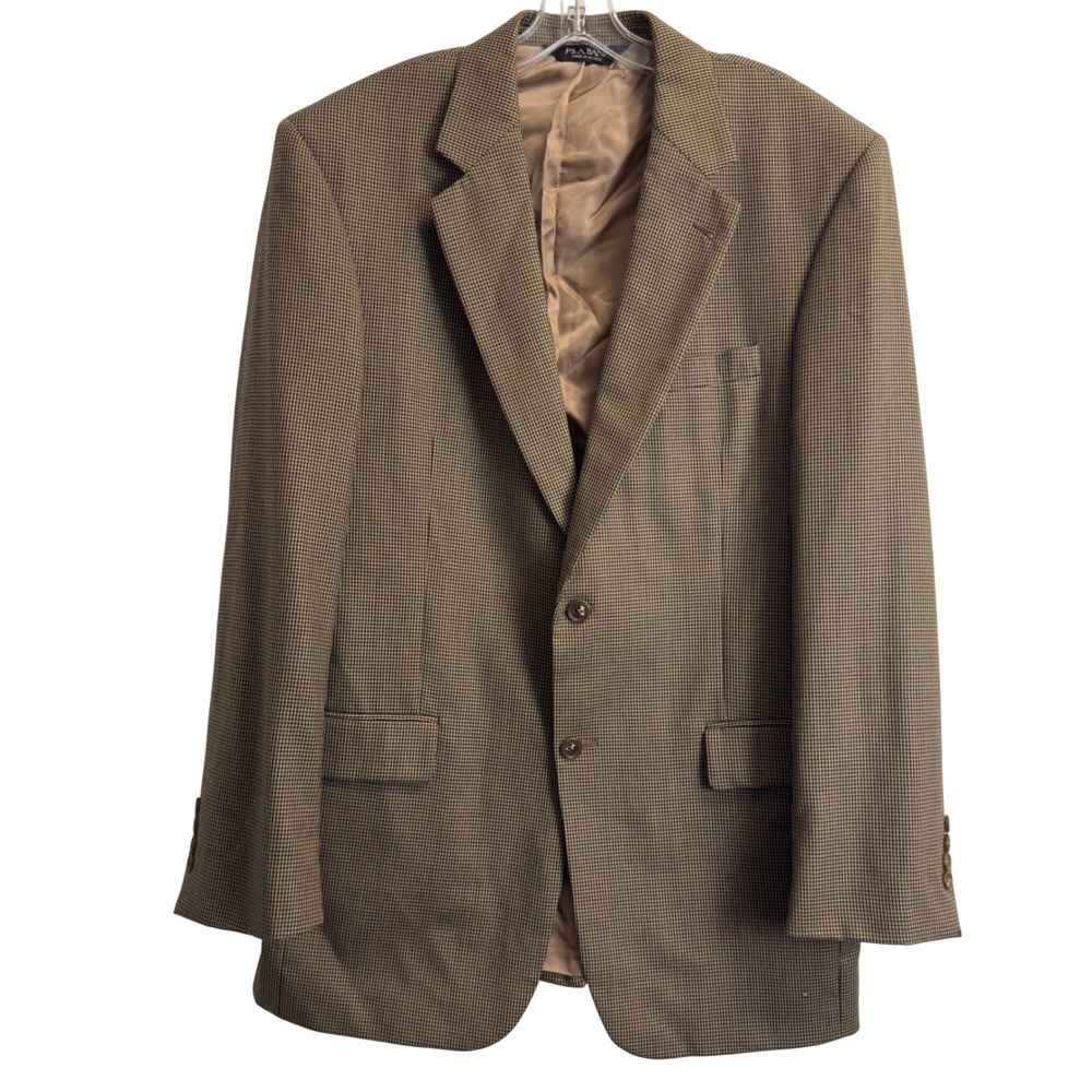 Jos A Bank Signature Collection Brown Houndstooth‎ 100% Wool Blazer 40L Gordon